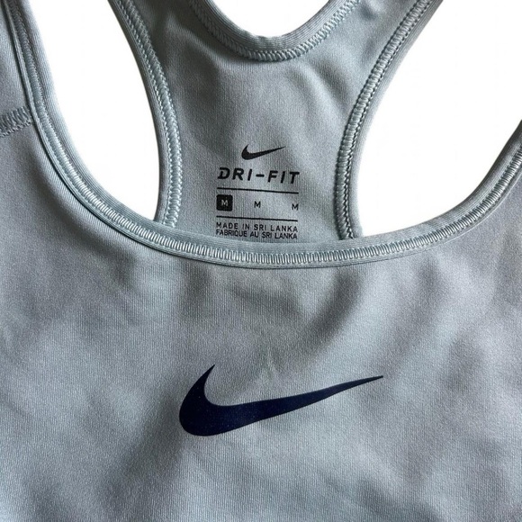 NWOT- Nike Sports Bra Size M Light Blue with Black Swoosh (never worn) - Picture 3 of 6